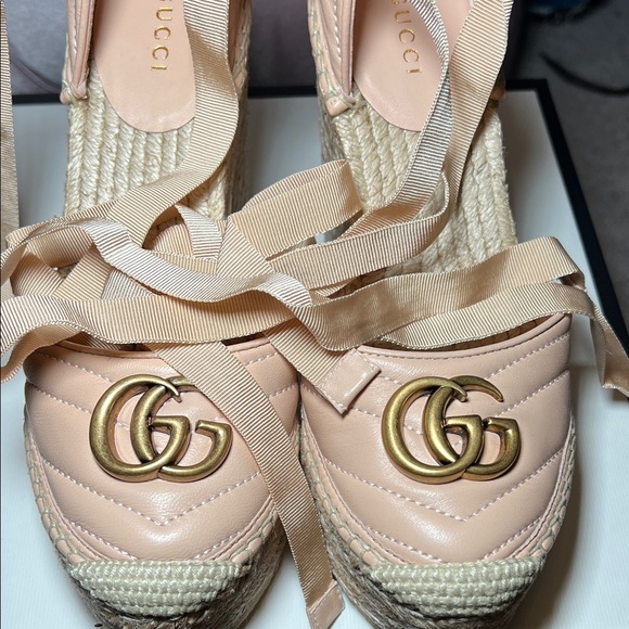 Gucci Light Pink Espadrille Wedges - Picture 6 of 10